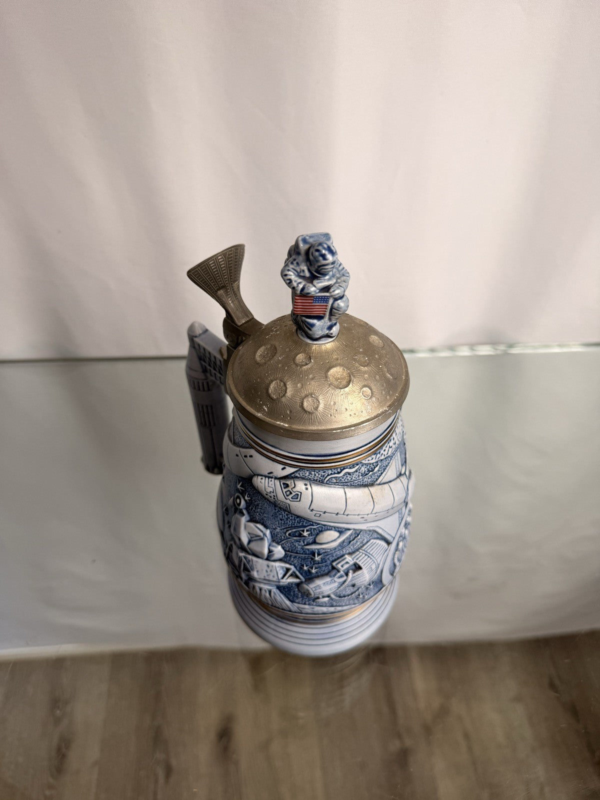 Space Exploration Lidded Stein Astronaut Lunar Lander Lid Collectible Tankard