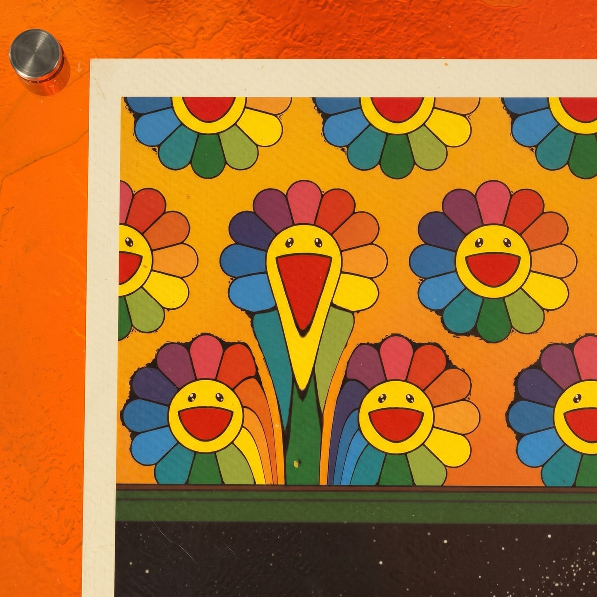 Death NYC Signed Ltd Edition Astronaut Pool Table Print x Murakami Flowers
