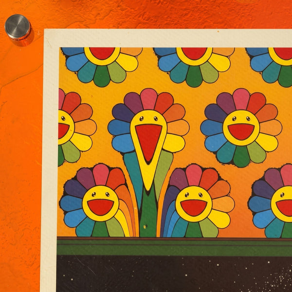 Death NYC Signed Ltd Edition Astronaut Pool Table Print x Murakami Flowers