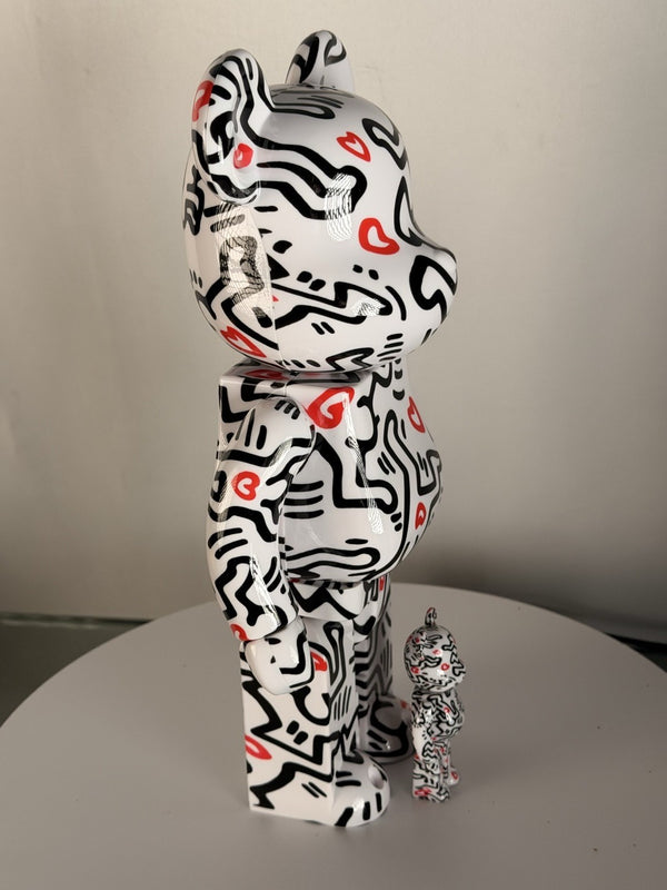 BE@RBRICK Keith Haring 400% + 100% Set Medicom Toy Bearbrick Foundation Art New