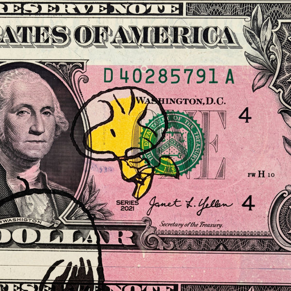 Death NYC — Snoopy & Woodstock on U.S. Dollar Diptych Signed LE