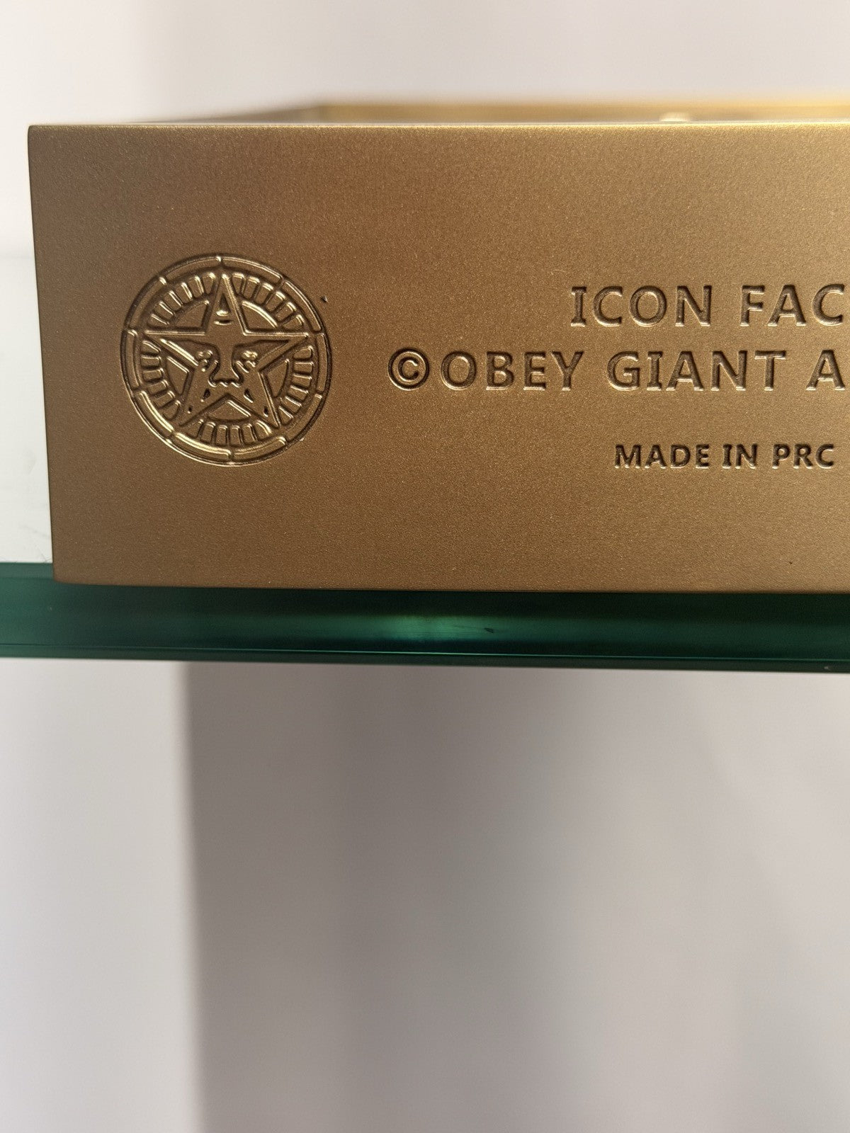 Shepard Fairey OBEY Giant Icon Face 3D Gold Relief Plaque Sculpture New in Box