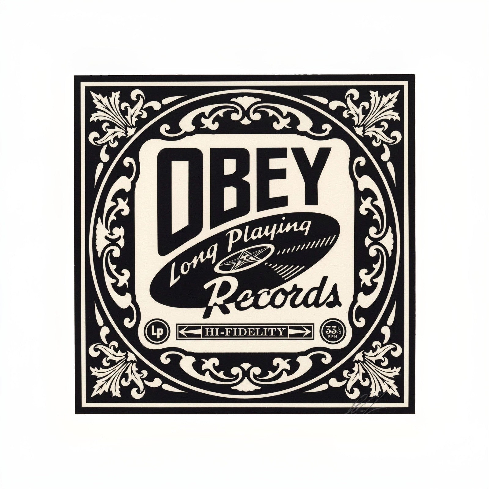 Shepard Fairey OBEY Long Playing Records Signed Artist Proof Screen Print 12.5"