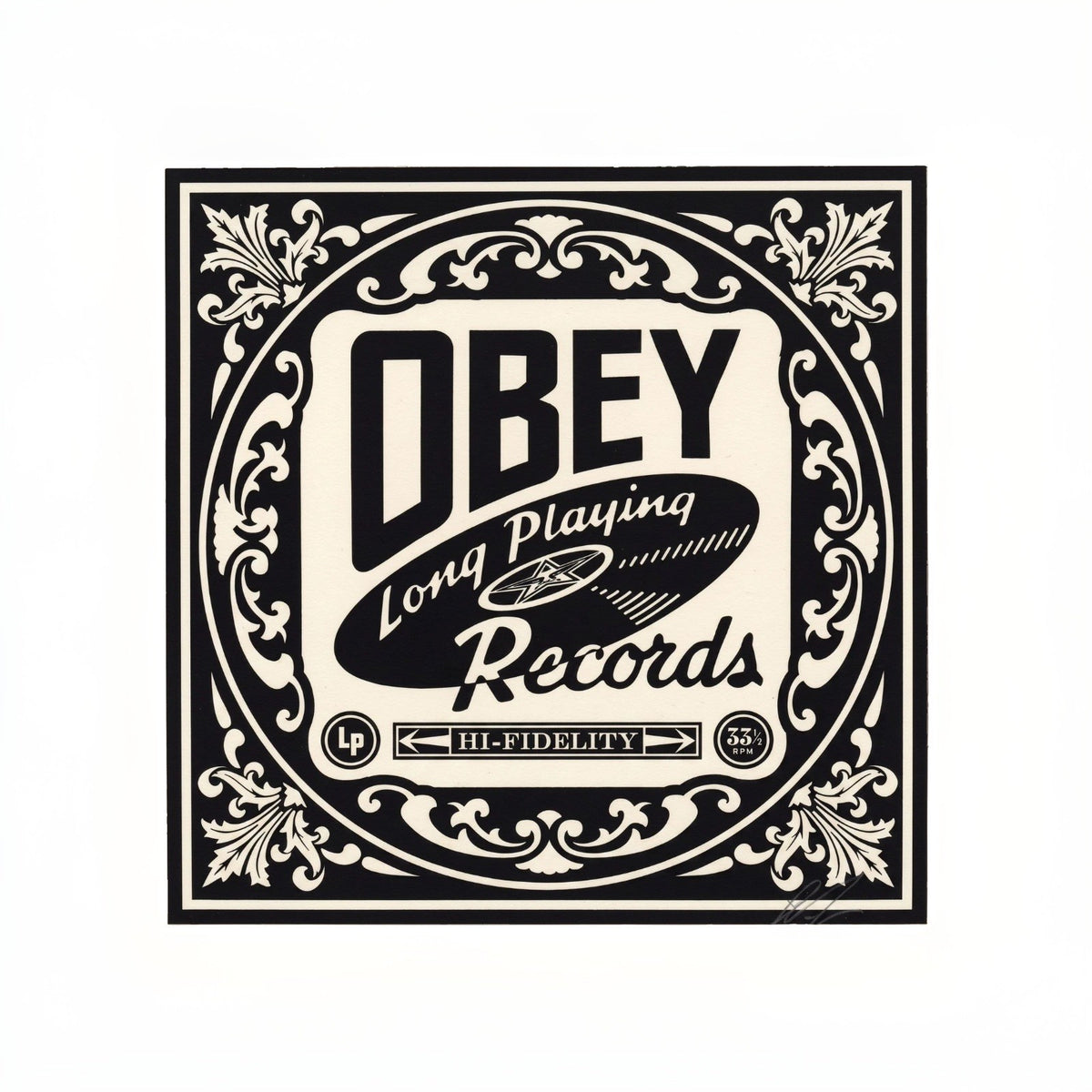 Shepard Fairey OBEY Long Playing Records Signed Artist Proof Screen Print 12.5"