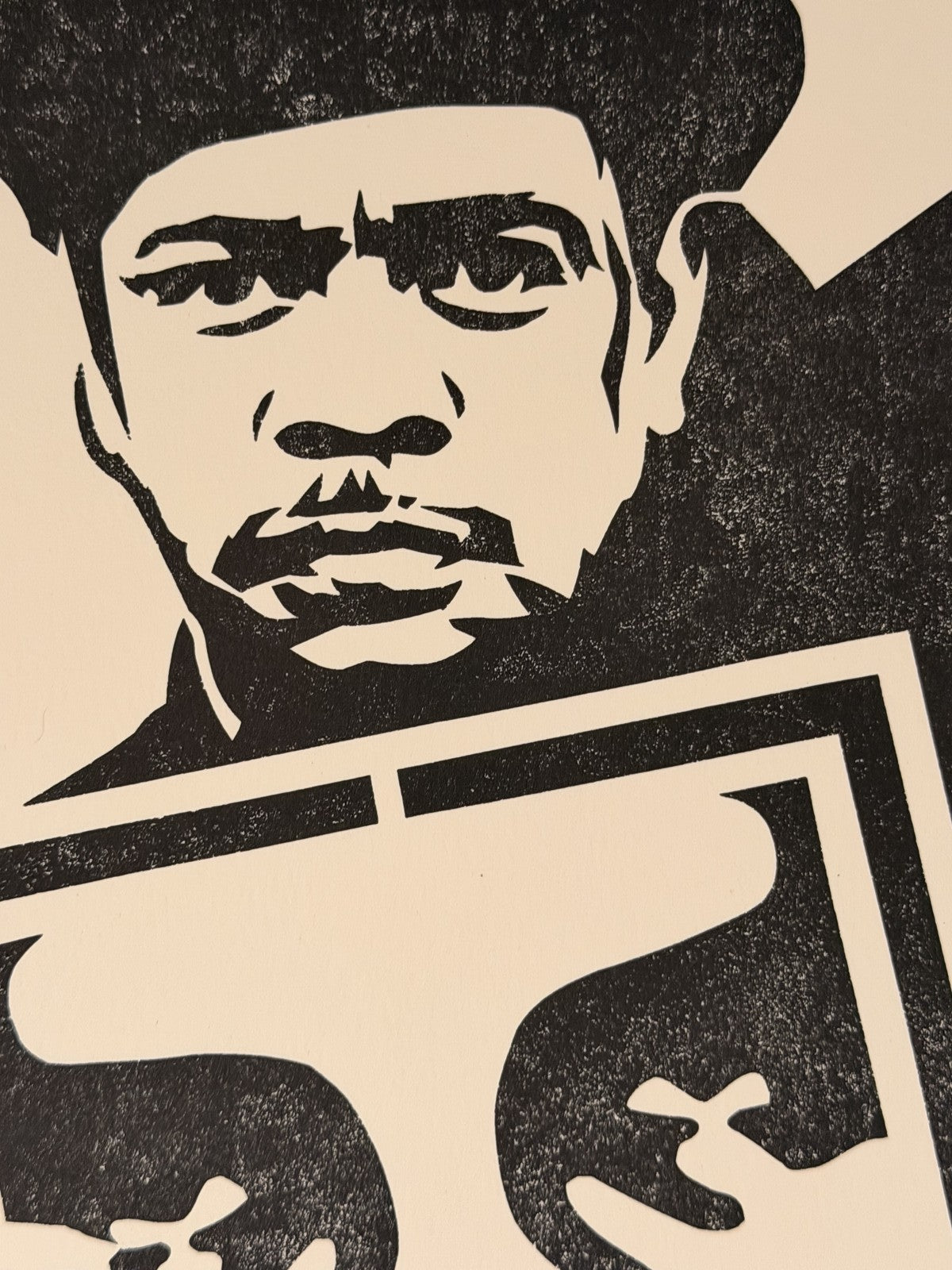 Shepard Fairey Signed Letterpress Print Man Holding Framed Art OBEY 10x13