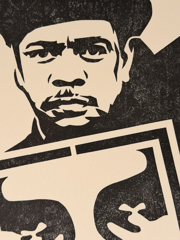 Shepard Fairey Signed Letterpress Print Man Holding Framed Art OBEY 10x13