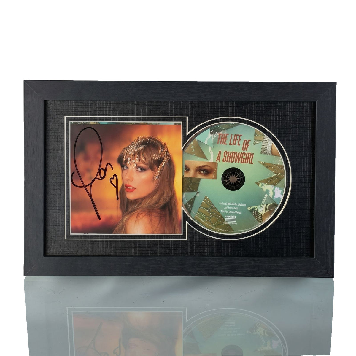Taylor Swift Signed CD 'The Life of a Showgirl' Framed Display with CD