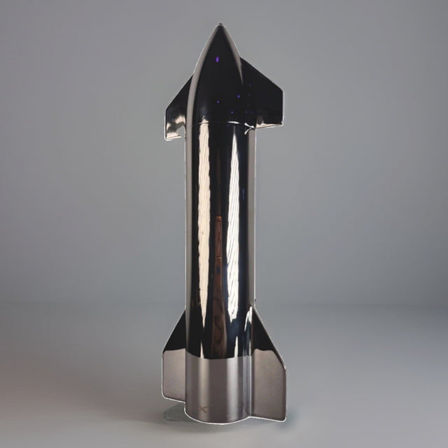 SpaceX Starship Chrome Model Metal Display Rocket 1:150 Scale 13in Sold Out