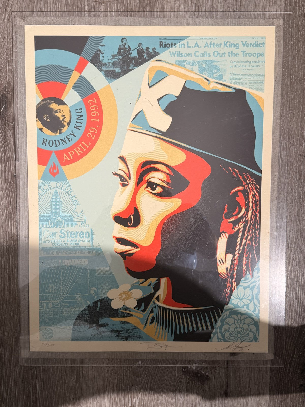 Shepard Fairey Eyes on the King Verdict Signed Numbered /600 OBEY 18x24 Riots