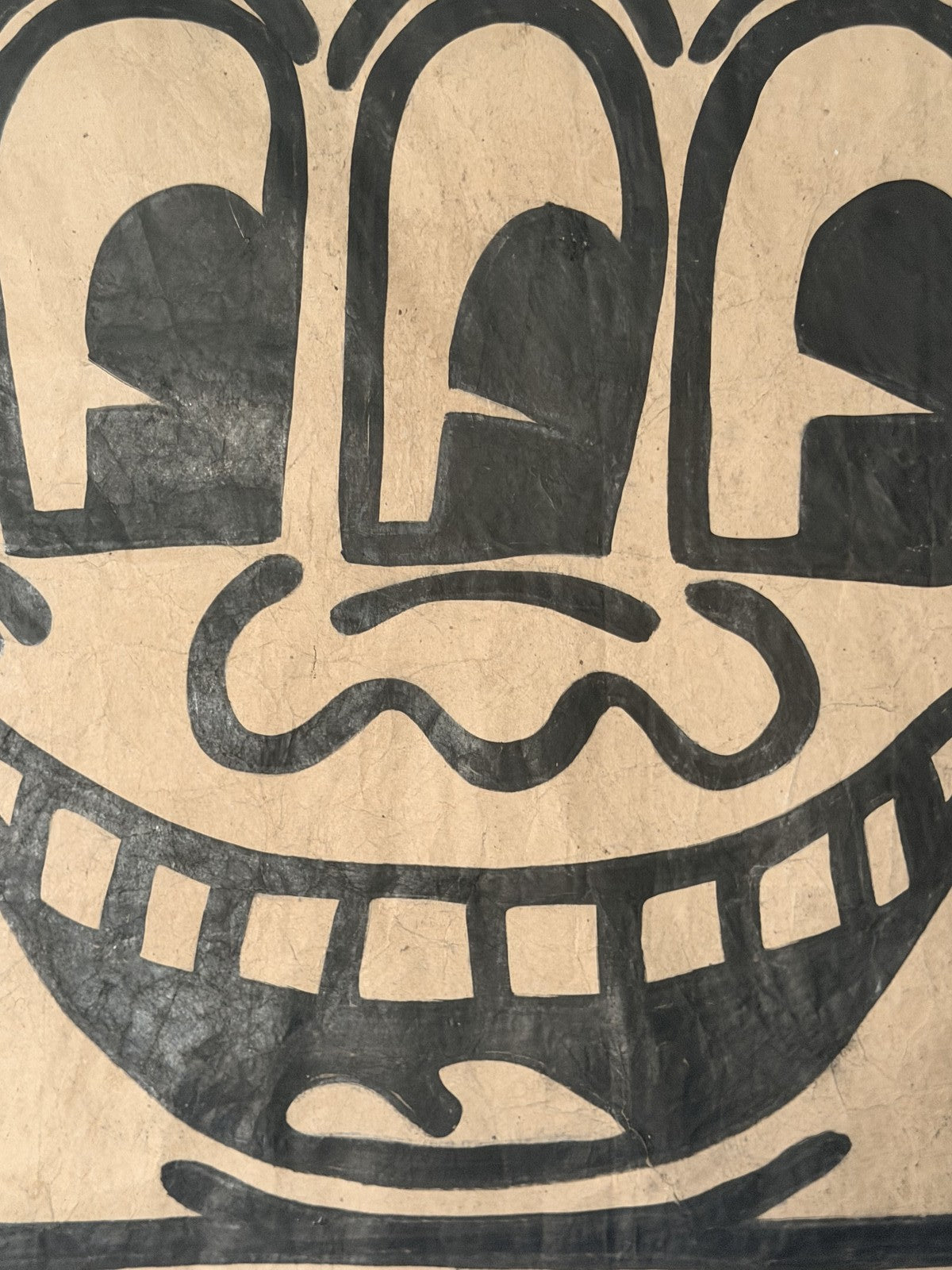 Keith Haring (Attributed) Marker Drawing on Paper Bag Signed - Unauthenticated