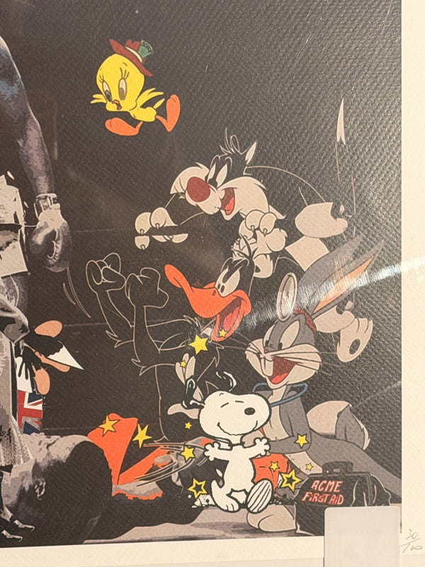 Death NYC Mike Tyson Looney Tunes Signed Numbered LTD 100 FRAMED Boxing Pop Art