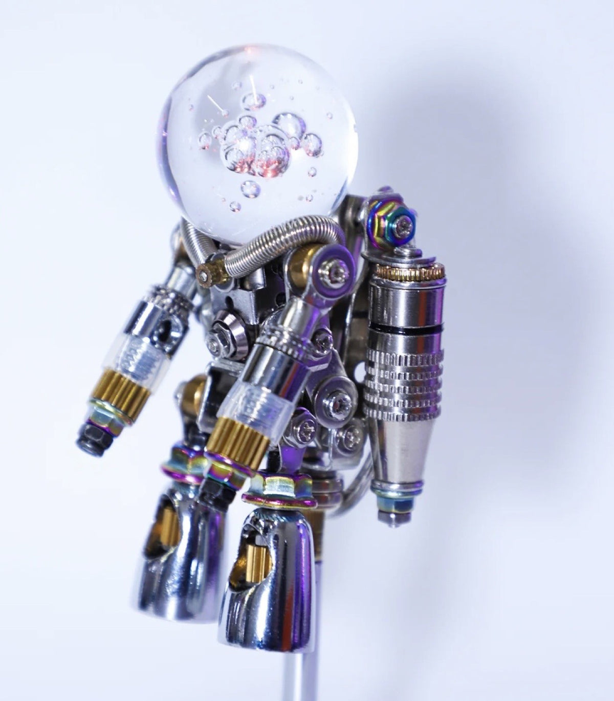 Light Up Nebula Astronaut 3D Metal Model Galaxy Ball Glass Dome Space Desk Decor