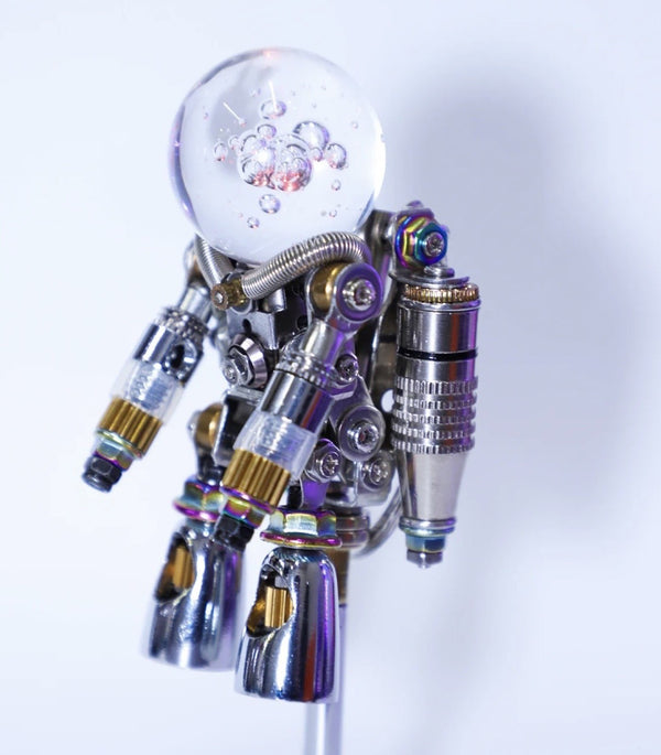 Light Up Nebula Astronaut 3D Metal Model Galaxy Ball Glass Dome Space Desk Decor