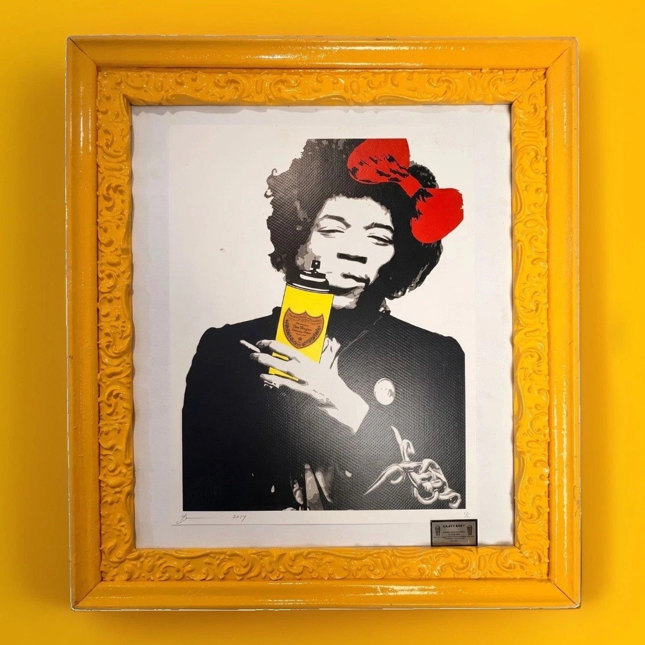 Death NYC Jimi Hendrix Dom Perignon 2017 H/C Artist Proof Signed Print COA