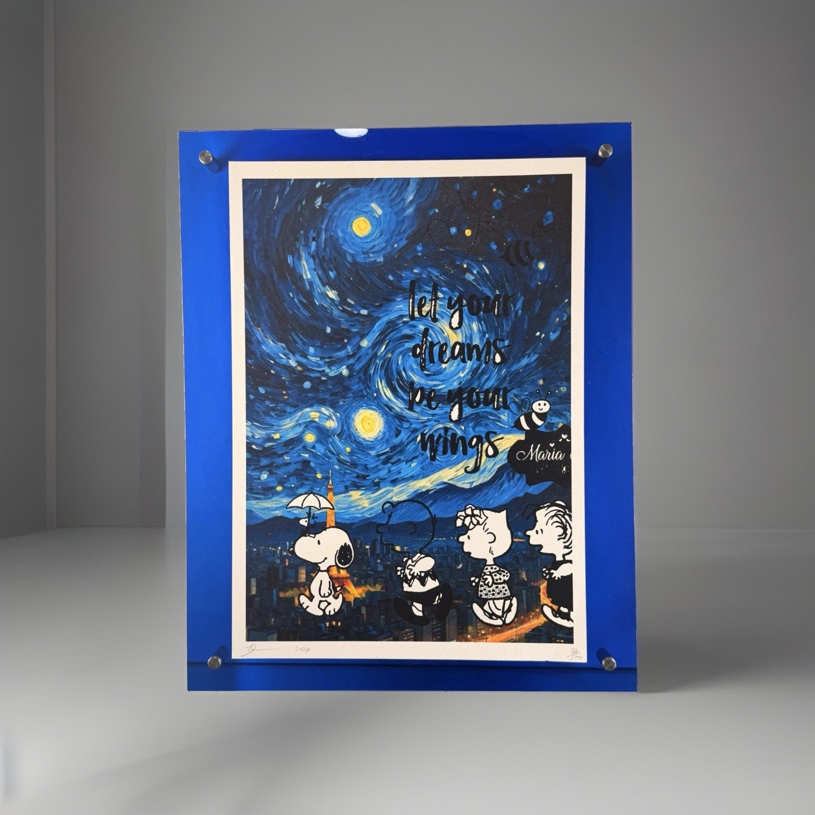 Death NYC Snoopy Umbrella Tokyo Tower Van Gogh Starry Night Signed Print 2024