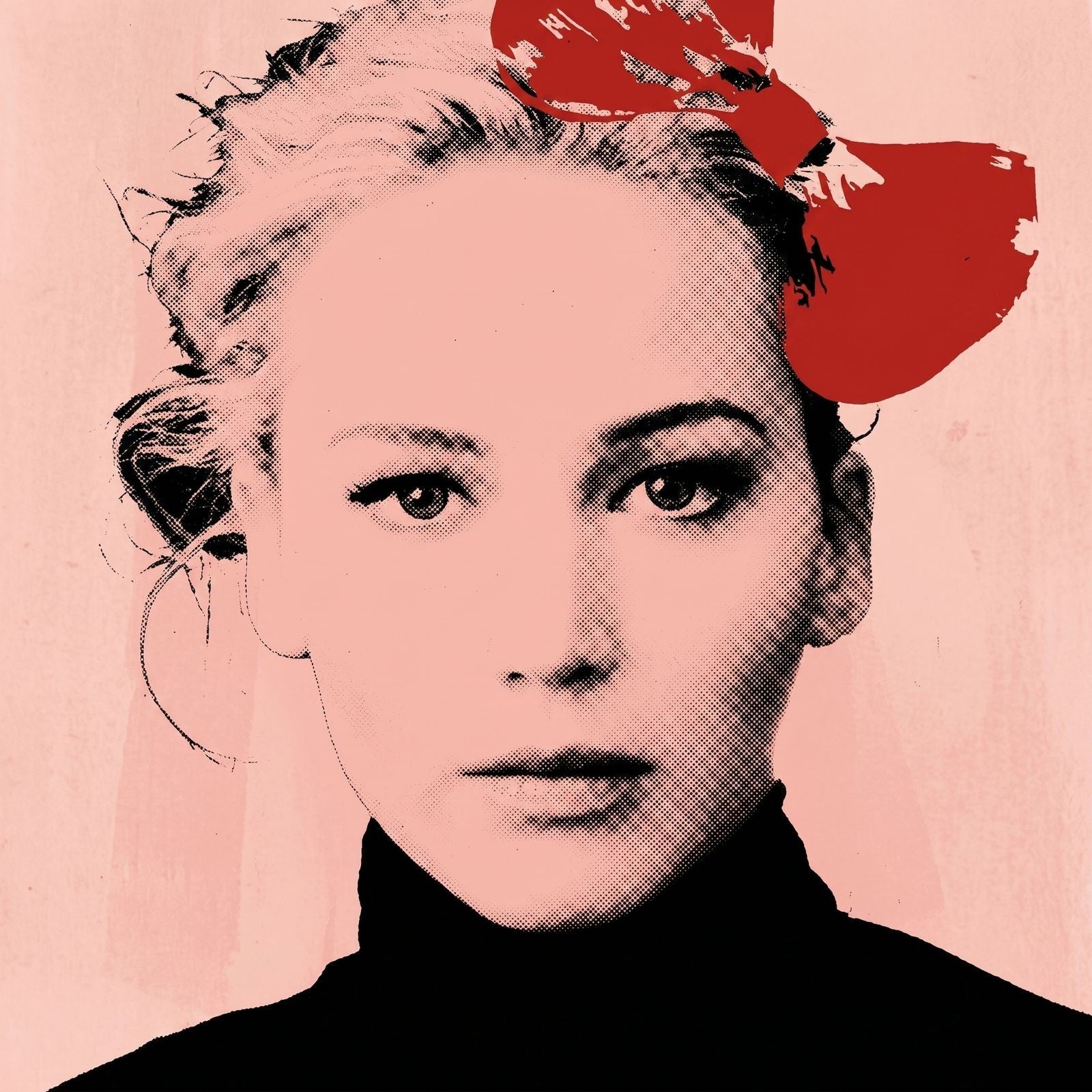 Death NYC Signed Ltd Ed Print Hello Kitty Bow Portrait Pop Art Custom Red