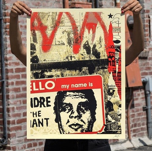 Shepard Fairey Hello My Name Is Andre Giant Signed Numbered Print 2019 115/550
