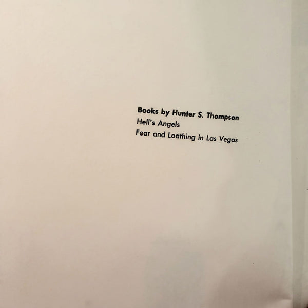Hunter S. Thompson — Fear and Loathing in Las Vegas, 1st Edition, 1971, No Dust Jacket