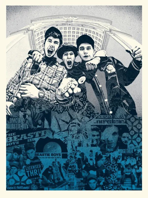 Shepard Fairey Beastie Boys Stand Together BLUE Signed Numbered /250 OBEY Art