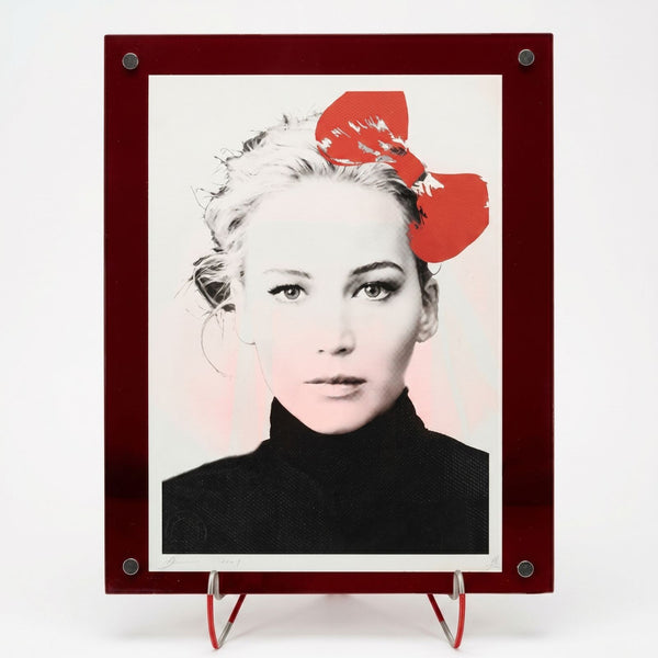 Death NYC Signed Ltd Ed Print Hello Kitty Bow Portrait Pop Art Custom Red