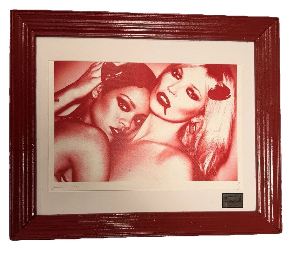 Death NYC — Kate Moss Rihanna Red Drip 2020 A/P Artist Proof Framed