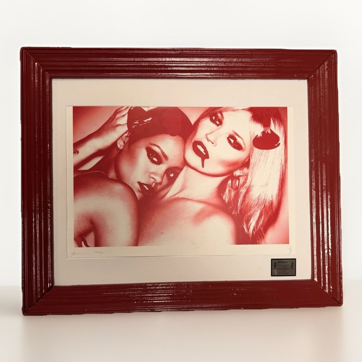 Death NYC — Kate Moss Rihanna Red Drip 2020 A/P Artist Proof Framed