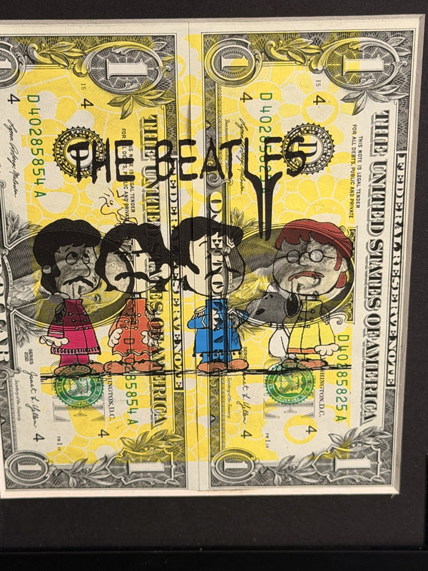 DEATH NYC The Beatles Dollar Art Signed Ltd Ed Framed Print Display
