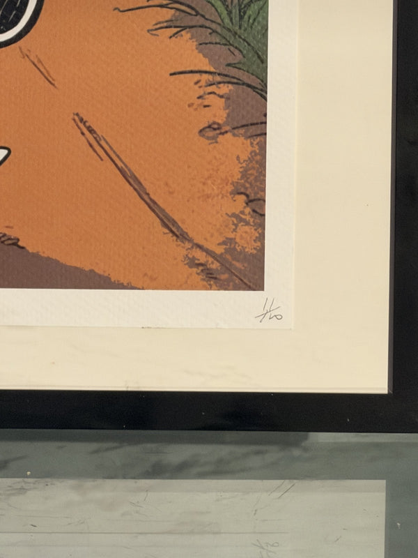 Death NYC Snoopy Desert Flag Signed Numbered COA FRAMED Peanuts Pop Art Litho