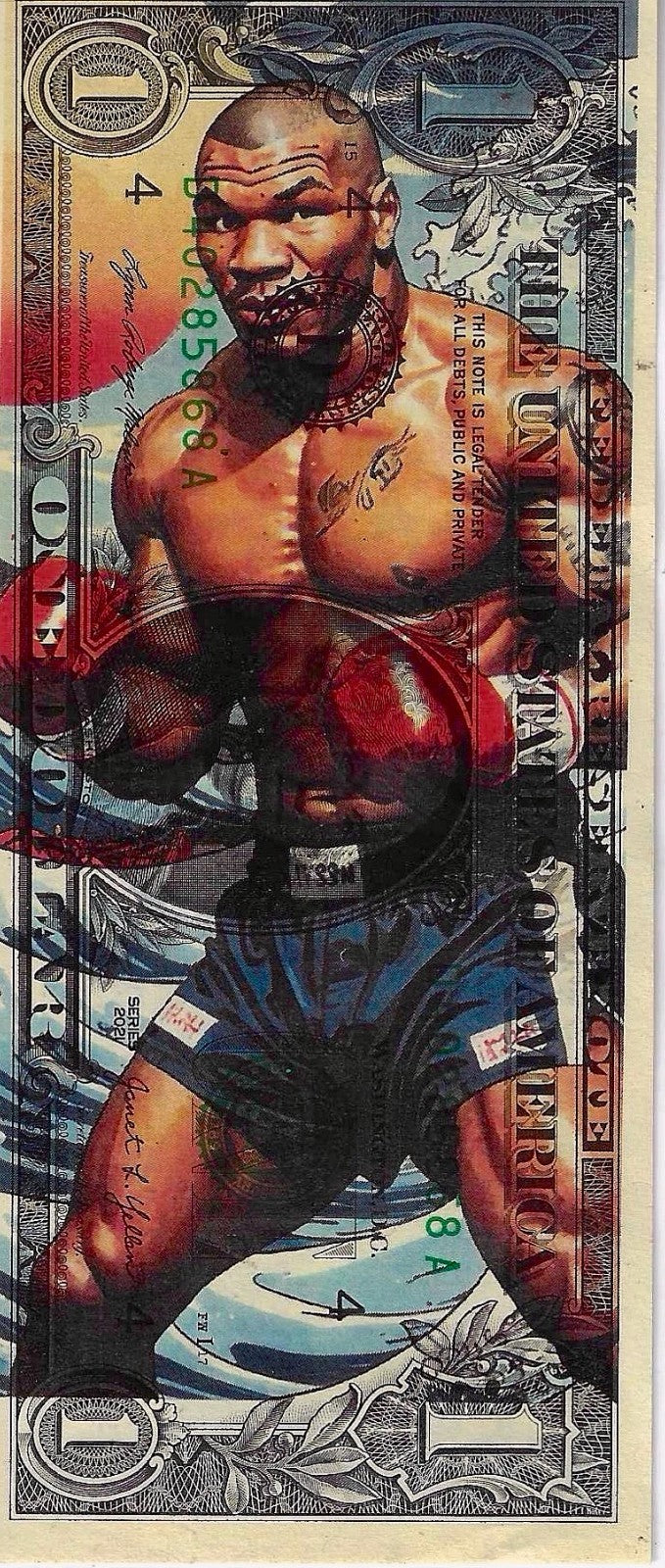Death NYC –Mike Tyson Boxing $1 Dollar Bill Signed & Numbered