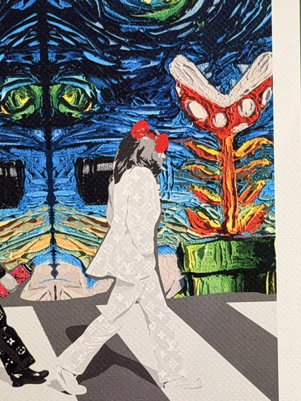 Death NYC Death Is Free Beatles Abbey Road LV Starry Night Mario Signed Print