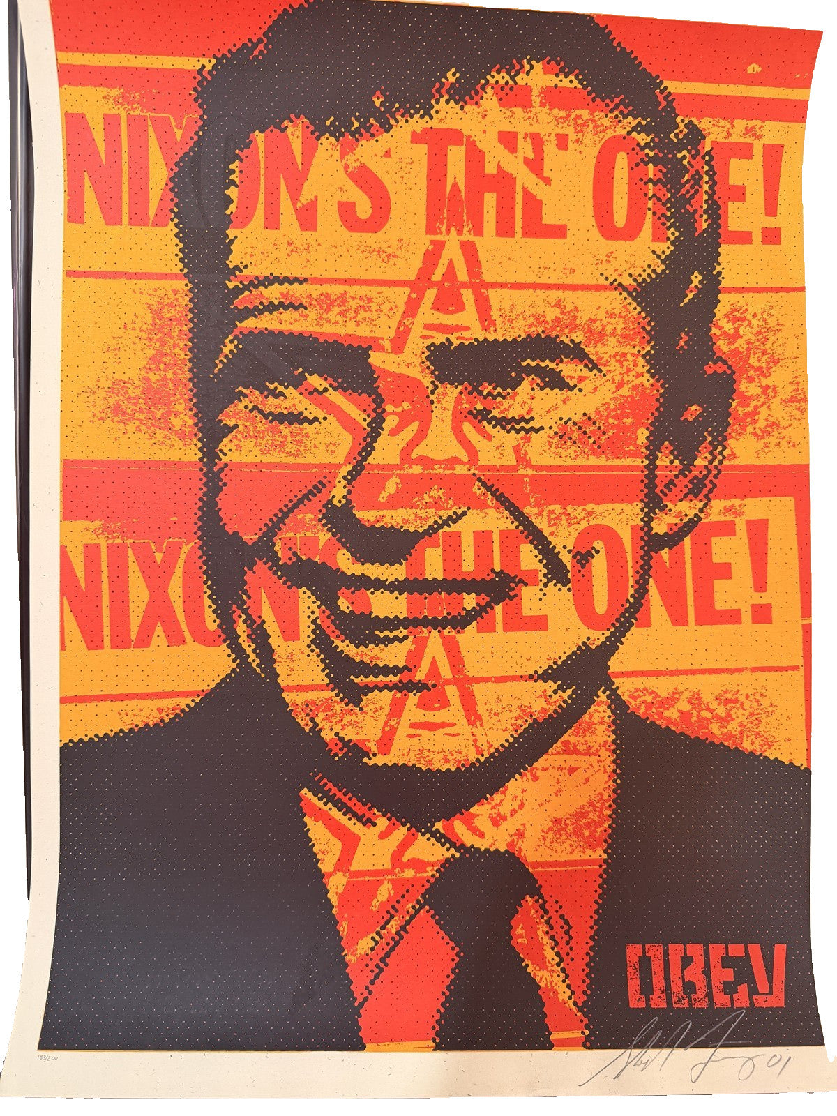 Shepard Fairey Nixon Poster Signed Numbered 183/200 Screen Print 2001 OBEY Giant