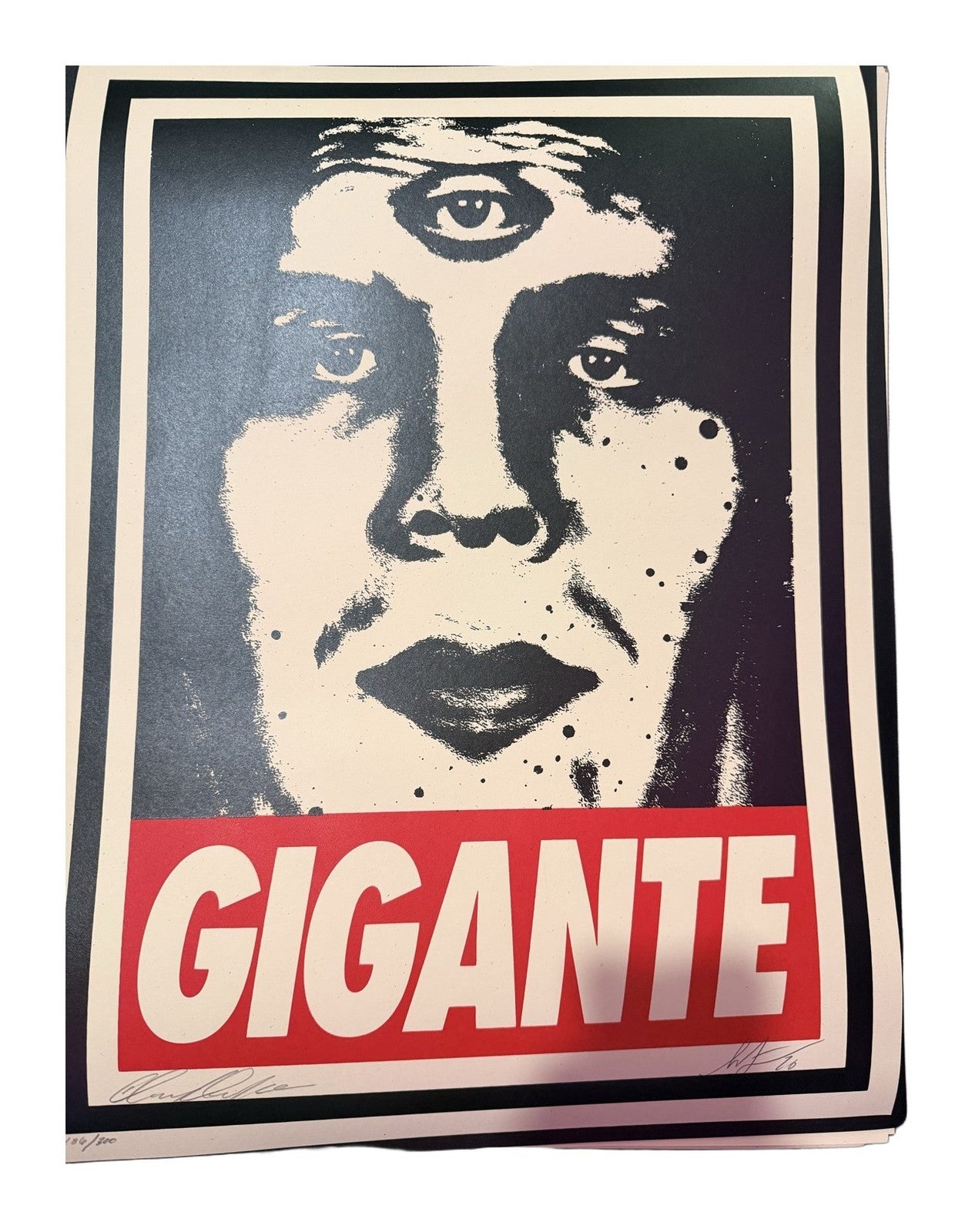 Shepard Fairey x Isaac Pelayo Gigante Signed Screenprint 186/300 OBEY Giant Art
