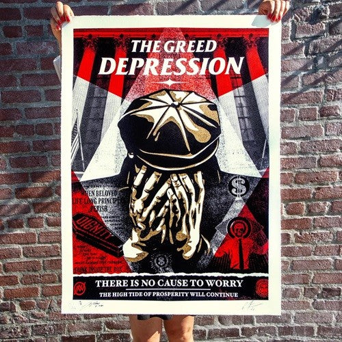 Shepard Fairey x NoName The Greed Depression Dual Signed Screen Print 2020 /300