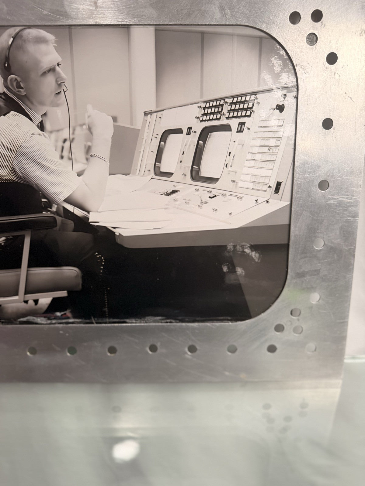 NASA Mission Control Flight Controller Photo Riveted Aluminum Spacecraft Frame