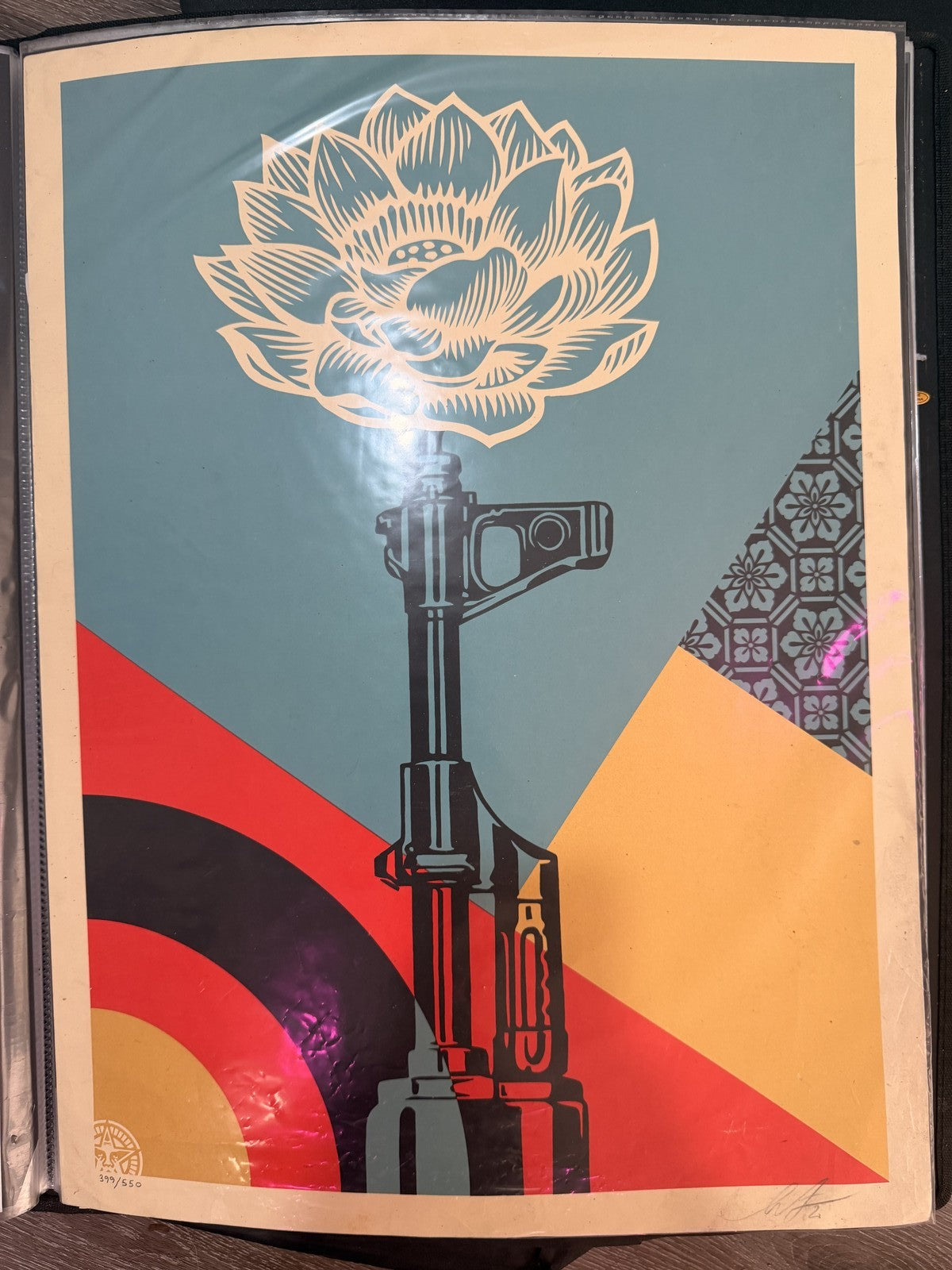 Shepard Fairey AK-47 Lotus Signed Numbered 399/550 Screen Print 2022 OBEY Giant