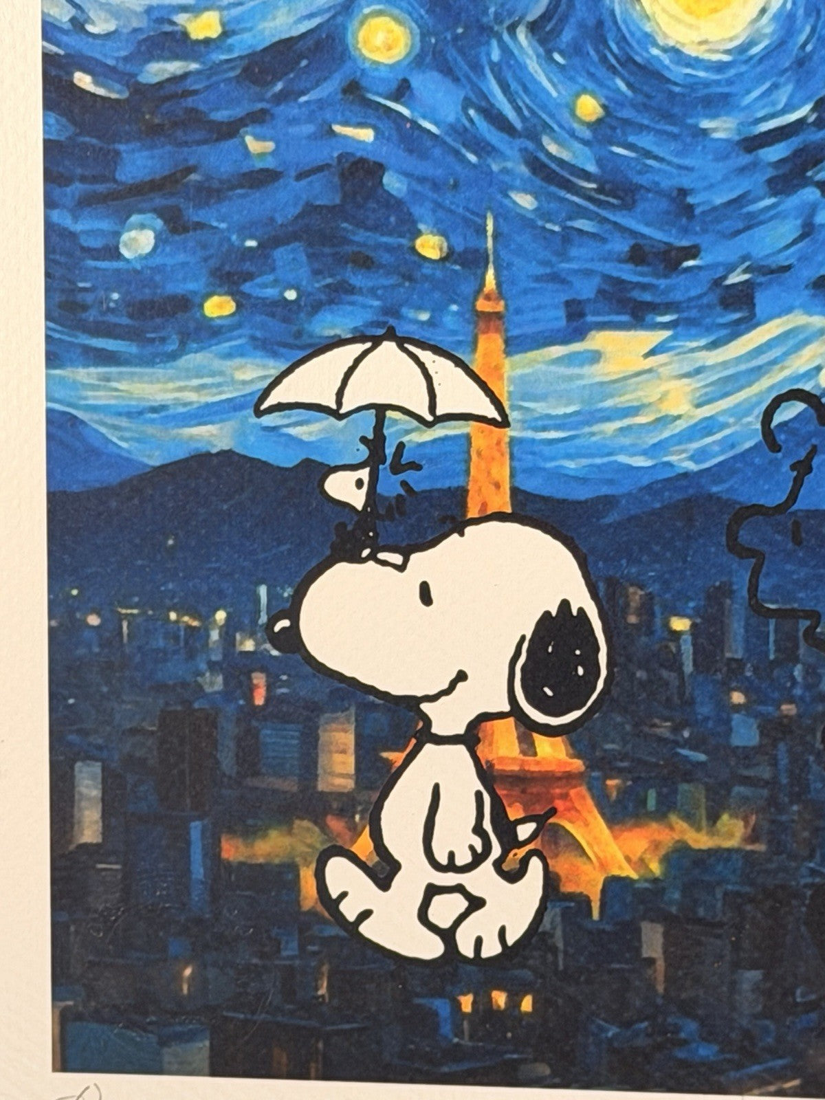 Death NYC Snoopy Umbrella Tokyo Tower Van Gogh Starry Night Signed Print 2024