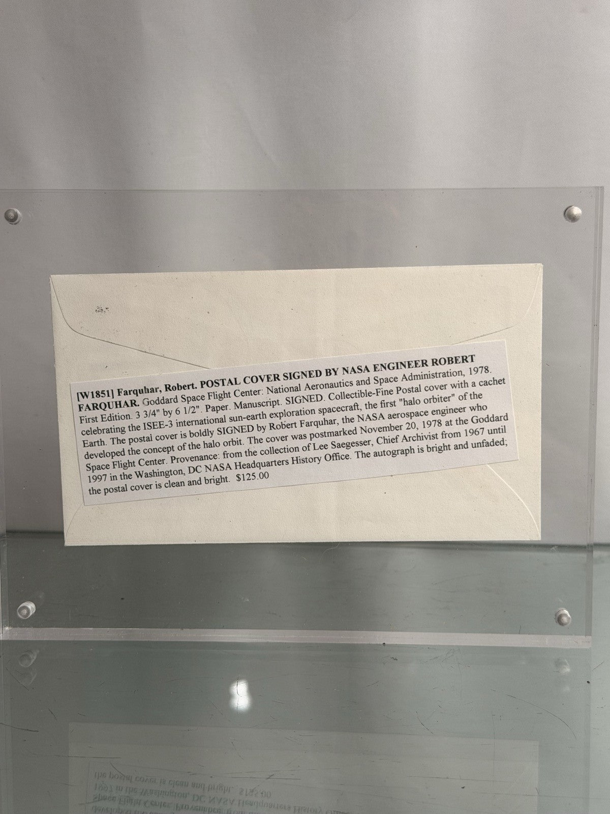 Robert Farquhar Signed ISEE-3 First Halo Orbiter Space Cover NASA with COA