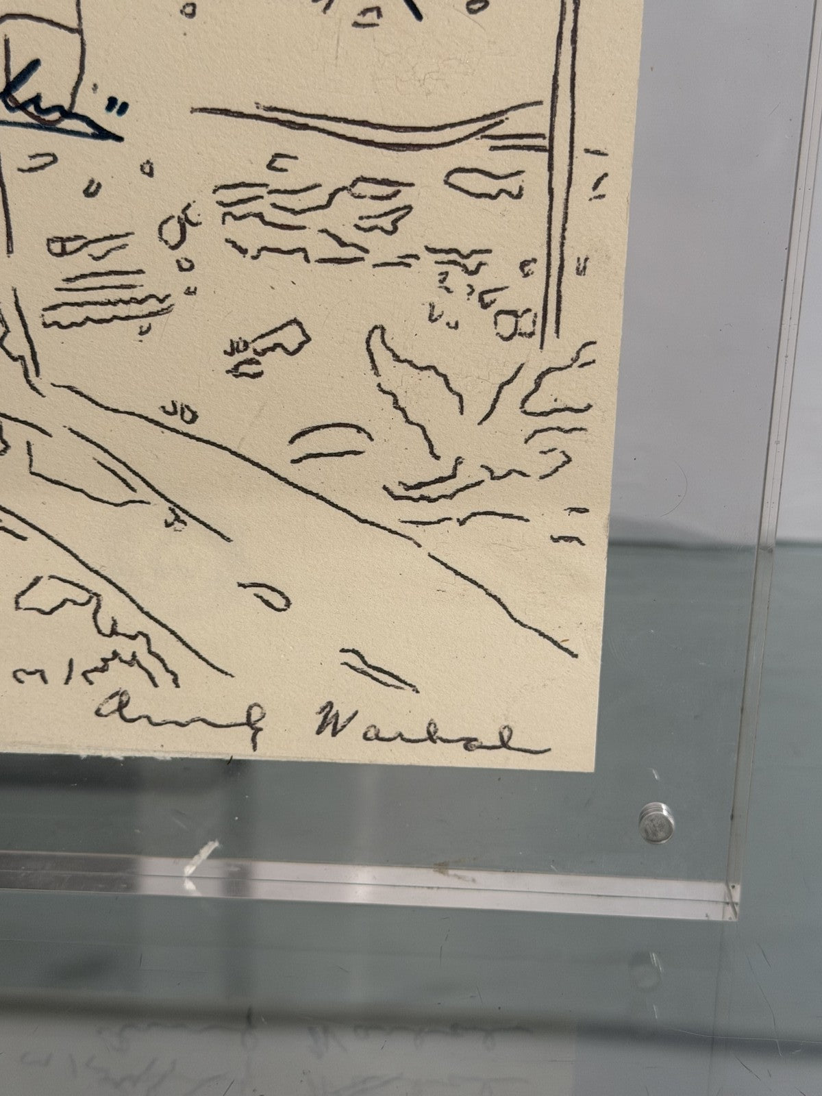 After Andy Warhol Moon Landing Line Drawing 5/50 w/ Astronaut Autographs As-Is