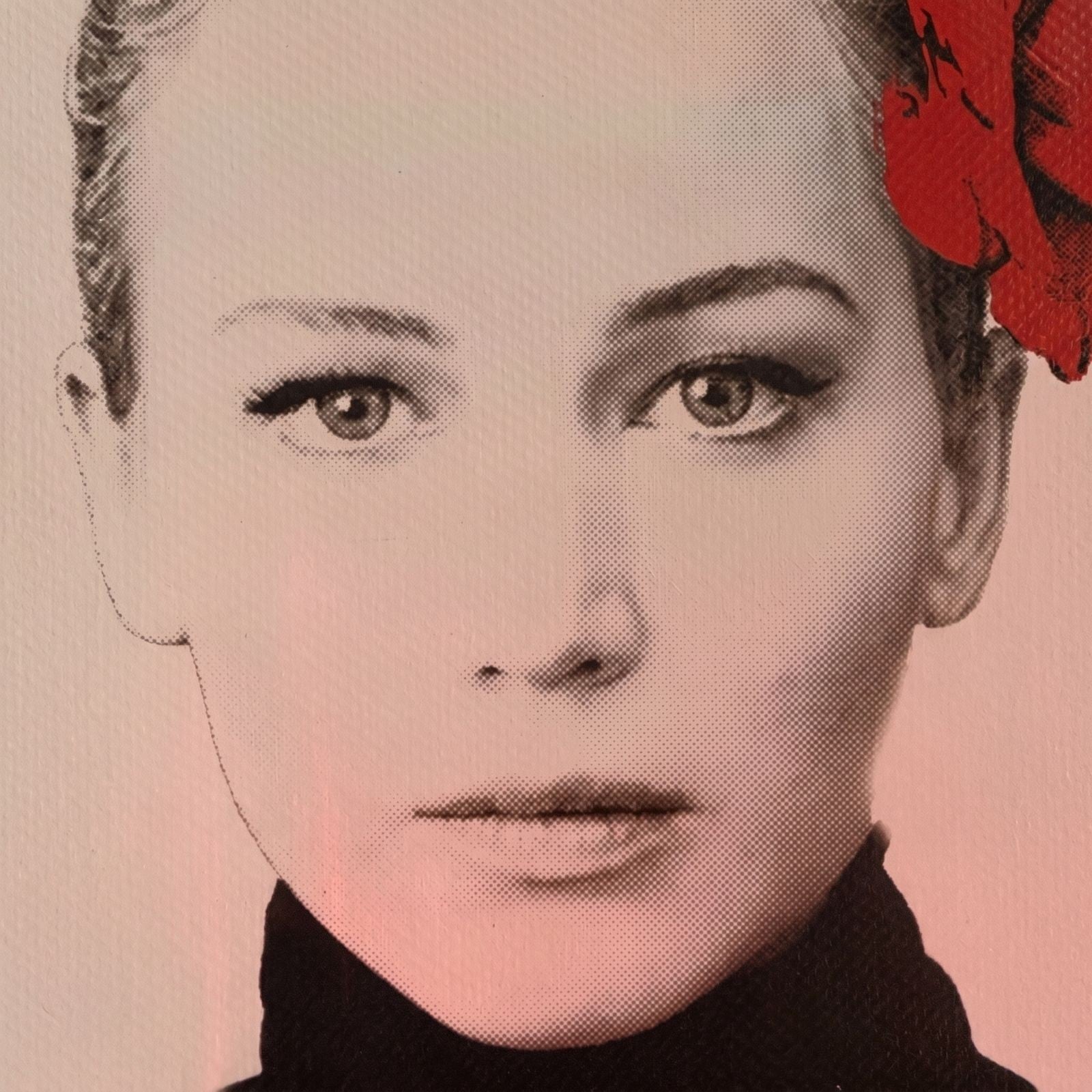 Death NYC Signed Ltd Ed Print Hello Kitty Bow Portrait Pop Art Custom Red