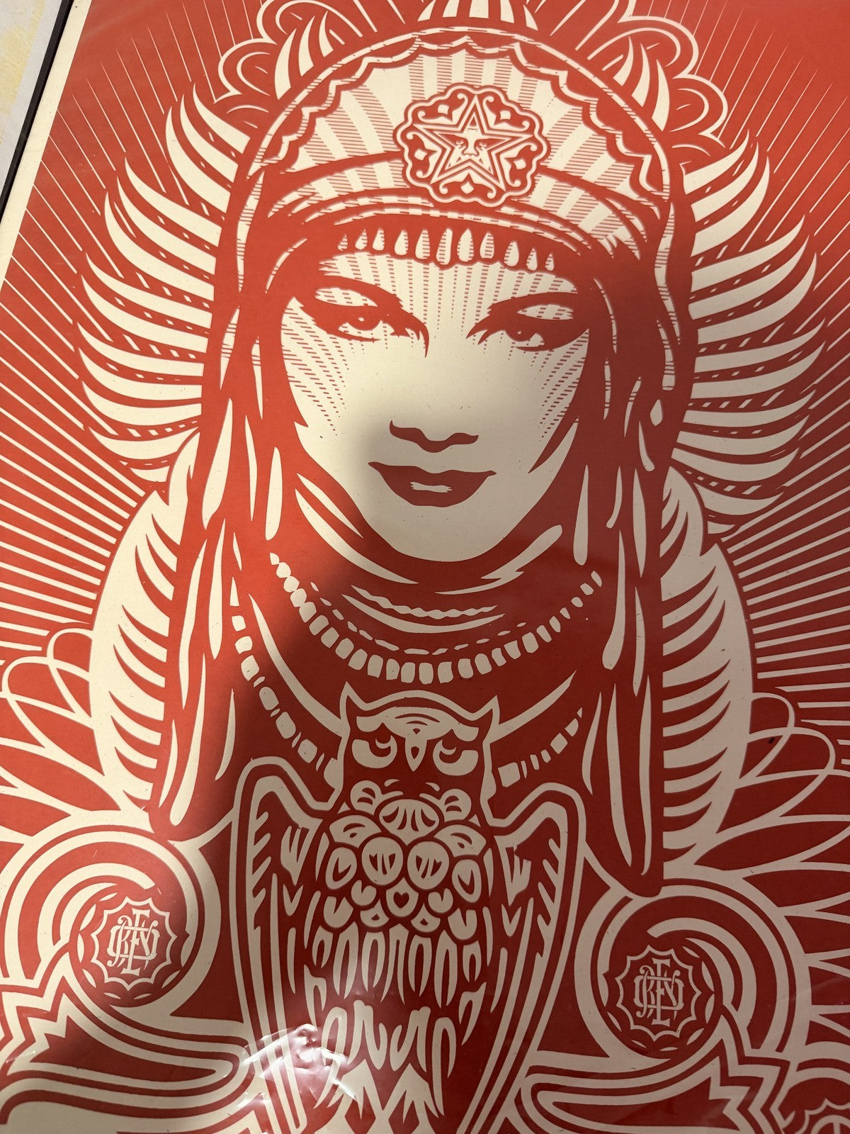 Shepard Fairey Peace Goddess Red Signed Numbered Screen Print 2007 Obey Giant