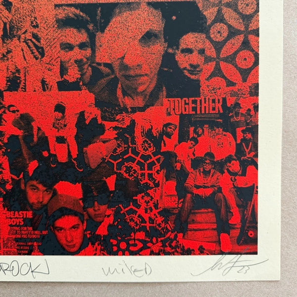 Shepard Fairey Beastie Boys Stand Together RED Signed x3 Ad-Rock /250 Art