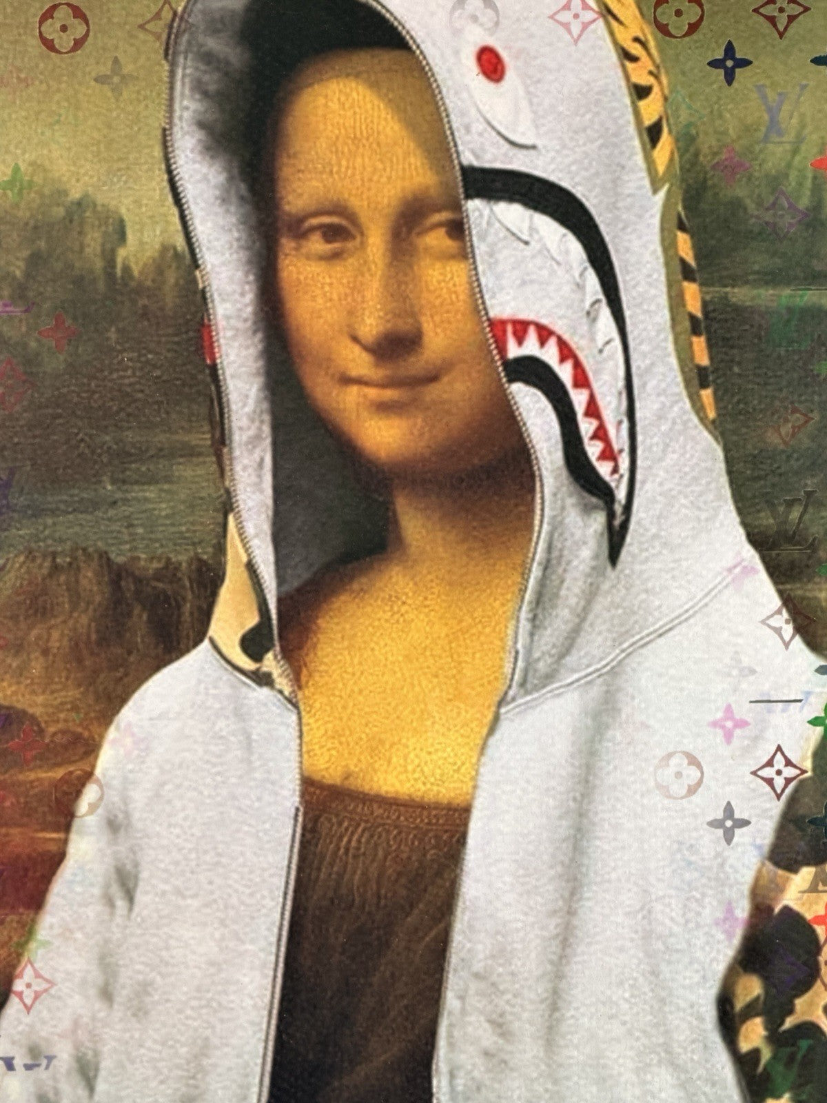 Death NYC Mona Lisa BAPE Shark Hoodie Louis Vuitton Signed Pop Art Print 2025