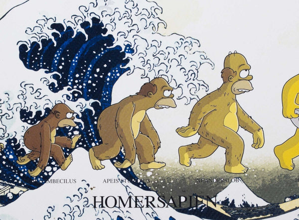 Homer Simpson Hokusai Great Wave Art Print, Hand-Signed Ltd Ed /100 by Death NYC