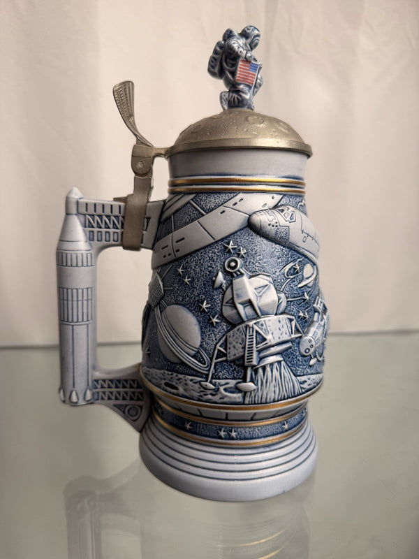 Space Exploration Lidded Stein Astronaut Lunar Lander Lid Collectible Tankard