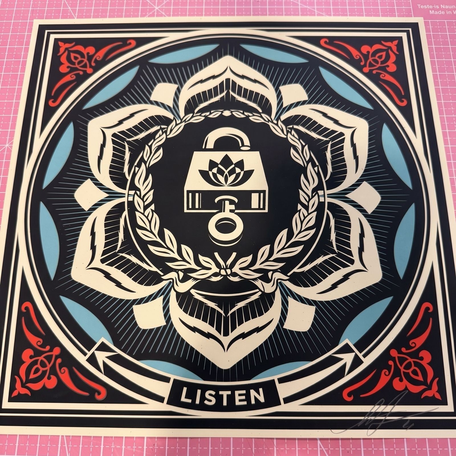 Shepard Fairey Obey Giant Listen AP 12.5” Revolutionary Love Series Print