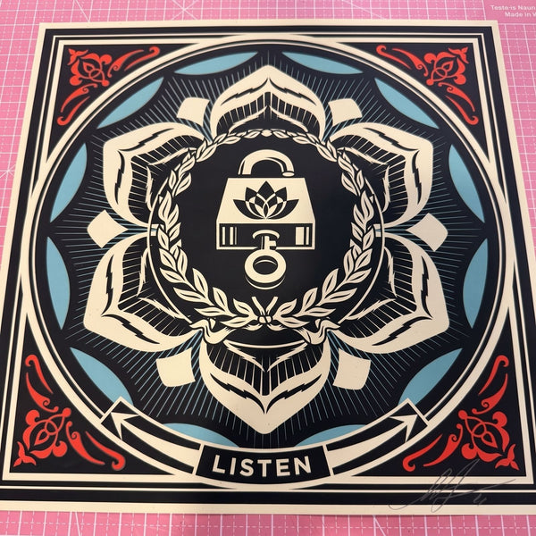 Shepard Fairey Obey Giant Listen AP 12.5” Revolutionary Love Series Print