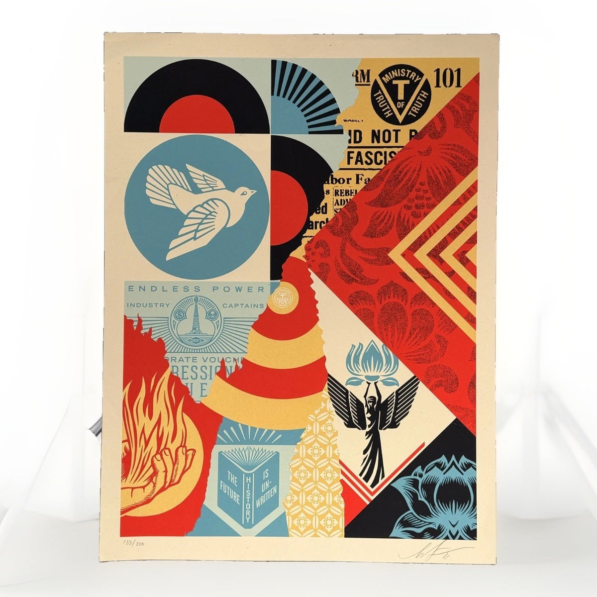 Shepard Fairey OBEY Collage Signed Numbered Screen Print Obey Giant 133/300