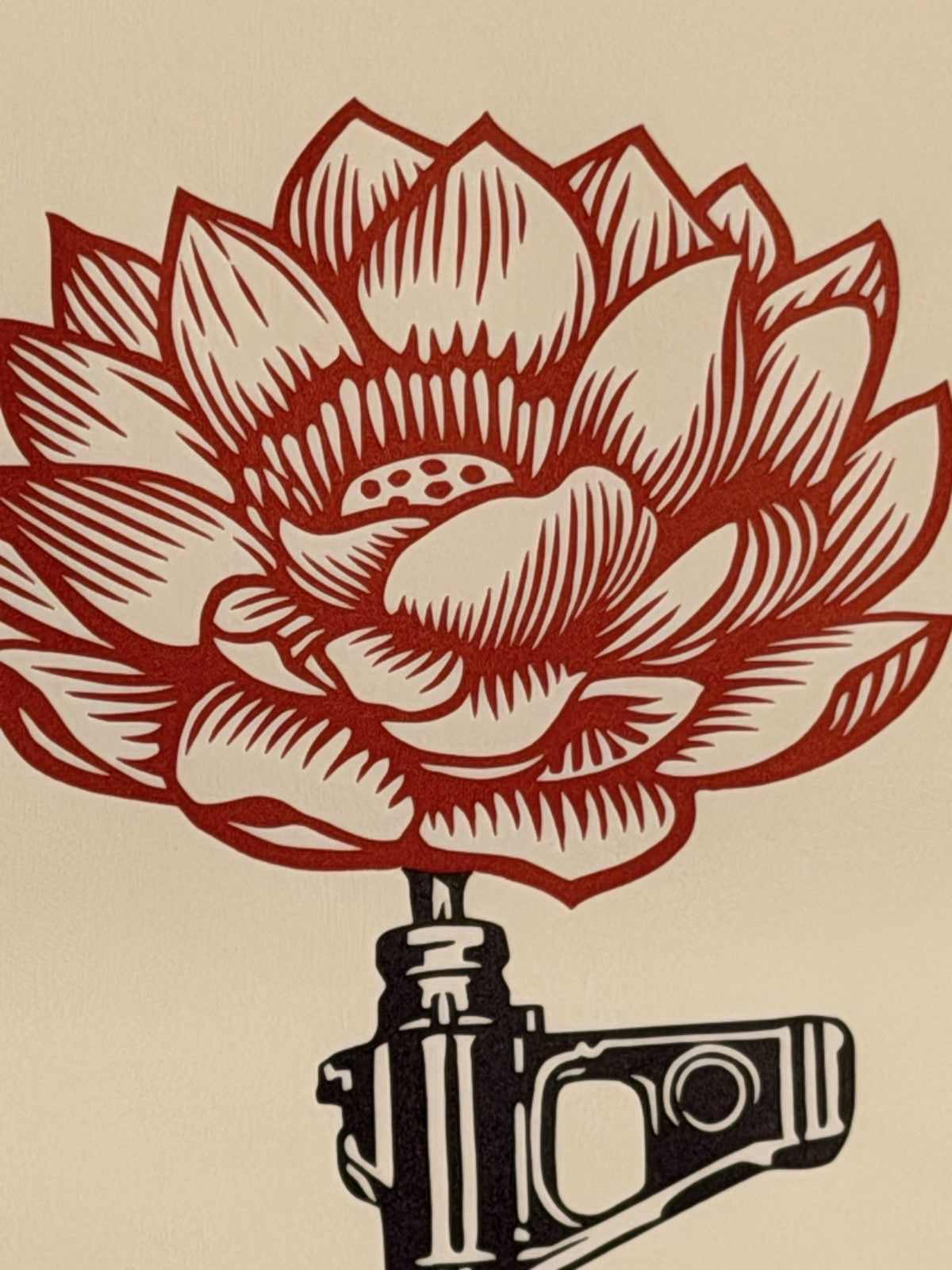 Shepard Fairey AK-47 Lotus Signed Numbered Letterpress OBEY Print 2021 /450