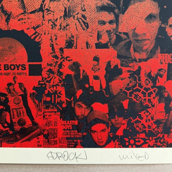 Shepard Fairey Beastie Boys Stand Together RED Signed x3 Ad-Rock /250 Art