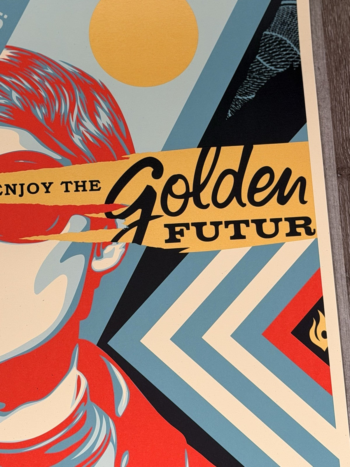 Shepard Fairey Golden Future Signed Numbered Screen Print 2017 Obey 359/450